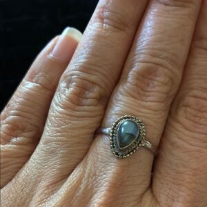 Teardrop Labradorite on 925 Sterling Silver Ring Size 8